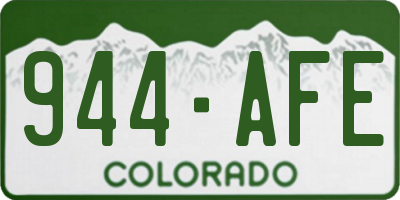 CO license plate 944AFE