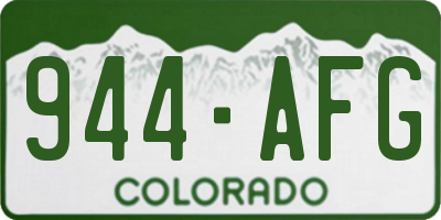 CO license plate 944AFG