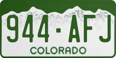 CO license plate 944AFJ