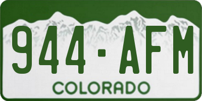 CO license plate 944AFM