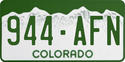 CO license plate 944AFN
