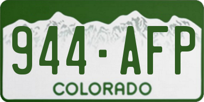 CO license plate 944AFP