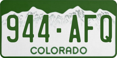 CO license plate 944AFQ