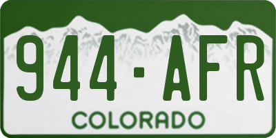 CO license plate 944AFR