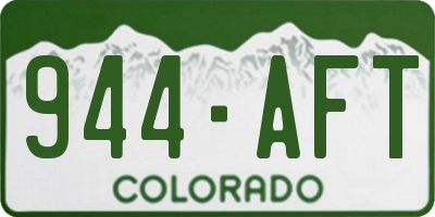 CO license plate 944AFT