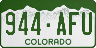 CO license plate 944AFU