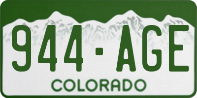 CO license plate 944AGE
