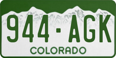 CO license plate 944AGK