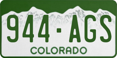 CO license plate 944AGS