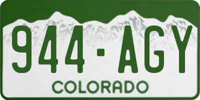 CO license plate 944AGY