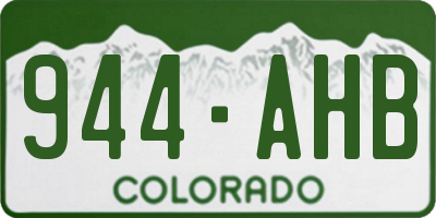 CO license plate 944AHB