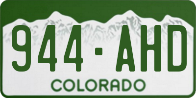 CO license plate 944AHD