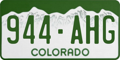 CO license plate 944AHG