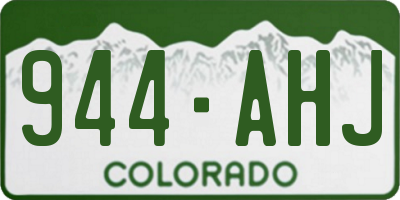 CO license plate 944AHJ