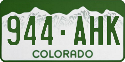 CO license plate 944AHK