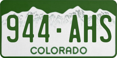 CO license plate 944AHS