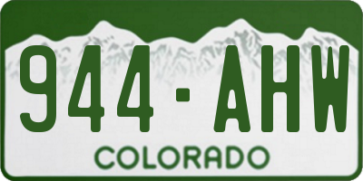 CO license plate 944AHW