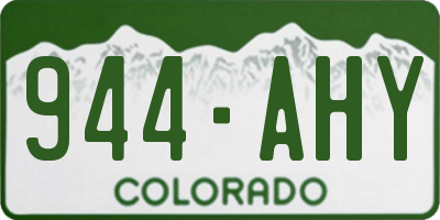 CO license plate 944AHY