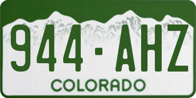 CO license plate 944AHZ