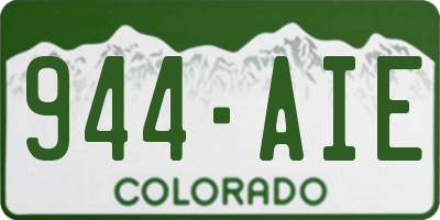 CO license plate 944AIE