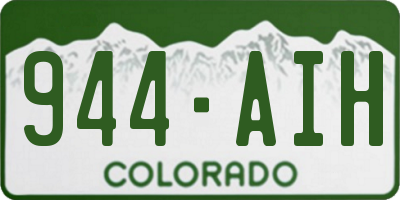 CO license plate 944AIH