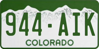 CO license plate 944AIK