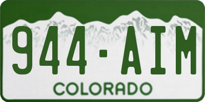 CO license plate 944AIM