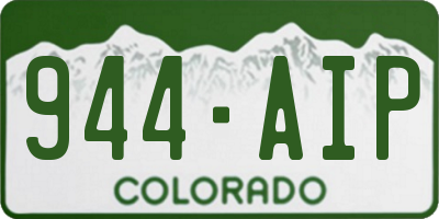 CO license plate 944AIP