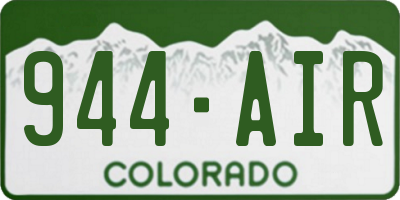CO license plate 944AIR