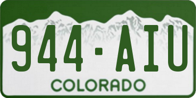 CO license plate 944AIU