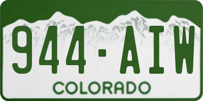 CO license plate 944AIW