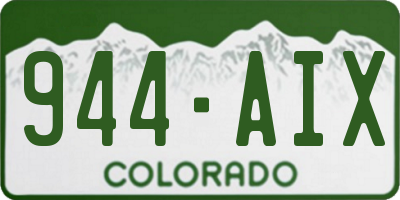 CO license plate 944AIX