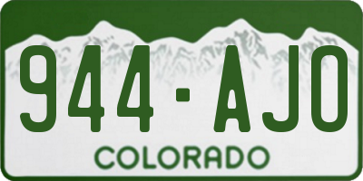 CO license plate 944AJO