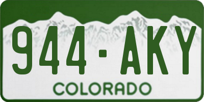 CO license plate 944AKY