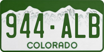 CO license plate 944ALB