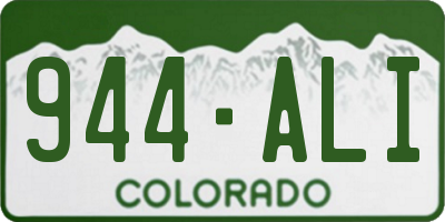 CO license plate 944ALI