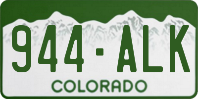 CO license plate 944ALK