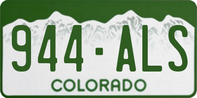 CO license plate 944ALS