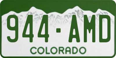CO license plate 944AMD