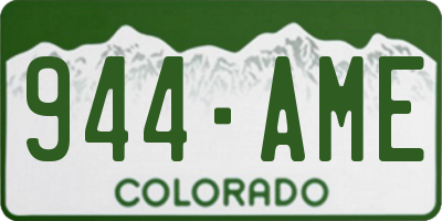 CO license plate 944AME