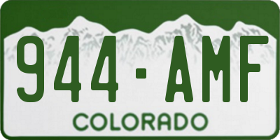 CO license plate 944AMF