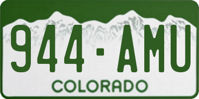 CO license plate 944AMU