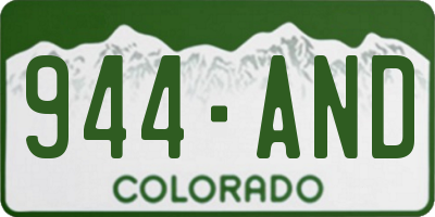 CO license plate 944AND
