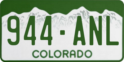 CO license plate 944ANL