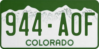 CO license plate 944AOF