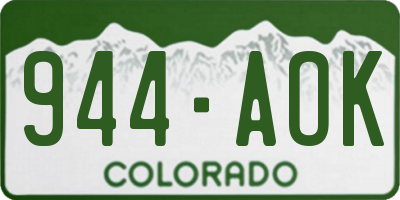 CO license plate 944AOK