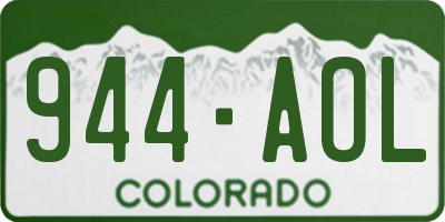 CO license plate 944AOL