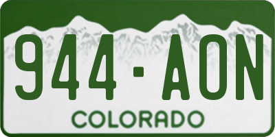 CO license plate 944AON
