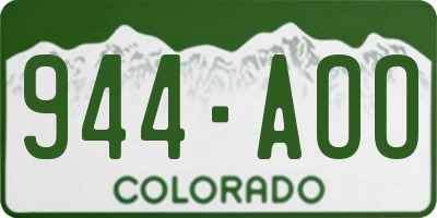 CO license plate 944AOO