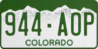 CO license plate 944AOP
